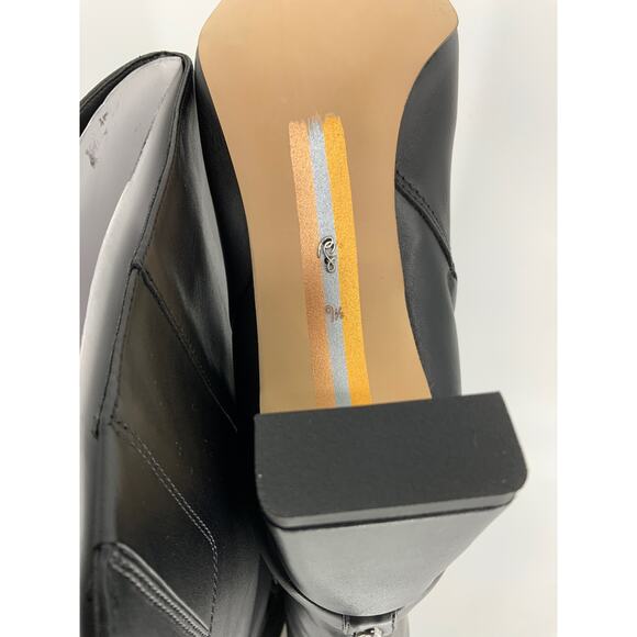 Sam Edelman 9.5 Black Sylvia Leather HeeledKneeHigh BootsPointedToe-ATHLETIC FIT - Picture 8 of 10